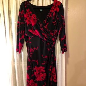 Lauren Ralph Lauren Black and Red Floral Dress
